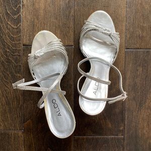Aldo Silver Strappy Heels
